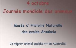 JOURNÉE MONDIALE DES ANIMAUX (4 OCTOBRE)